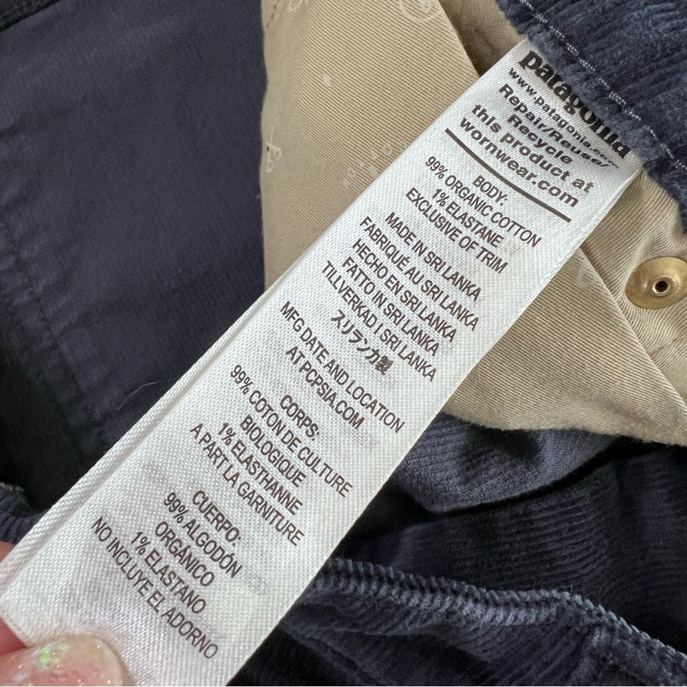 Patagonia Corduroy Skinny Pants Women’s size 28 Blue Organic Cotton High Rise HH - Picture 5 of 8
